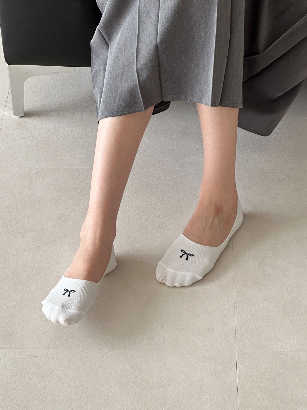 Ribbon-Point Footies (Same-day Delivery Available, Fake Socks, Non-slip, Women's Fashion Socks, Silicone Heel) - 이미지 2