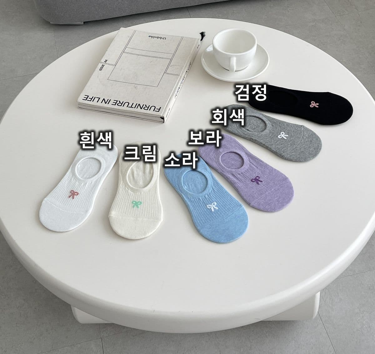 슈슈리본덧신(당일배송가능 페이크삭스 논슬립 포인트 여성패션양말) - 이미지 2
