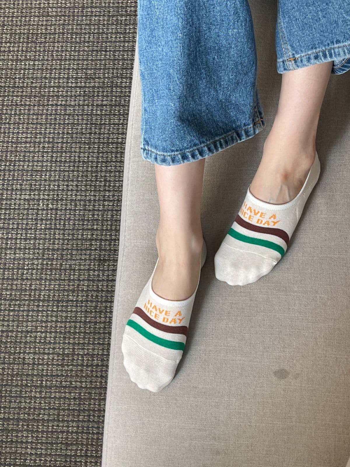 Nice Day Footies (Women's Fashion Socks, Fake Socks, Non-slip, Lettering, Same-day Delivery Available) - 이미지 14