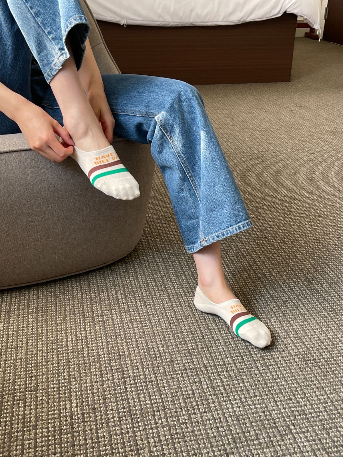 Nice Day Footies (Women's Fashion Socks, Fake Socks, Non-slip, Lettering, Same-day Delivery Available) - 이미지 8