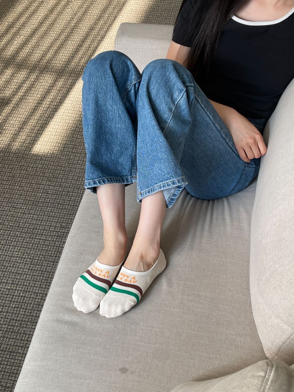 Nice Day Footies (Women's Fashion Socks, Fake Socks, Non-slip, Lettering, Same-day Delivery Available) - 이미지 13