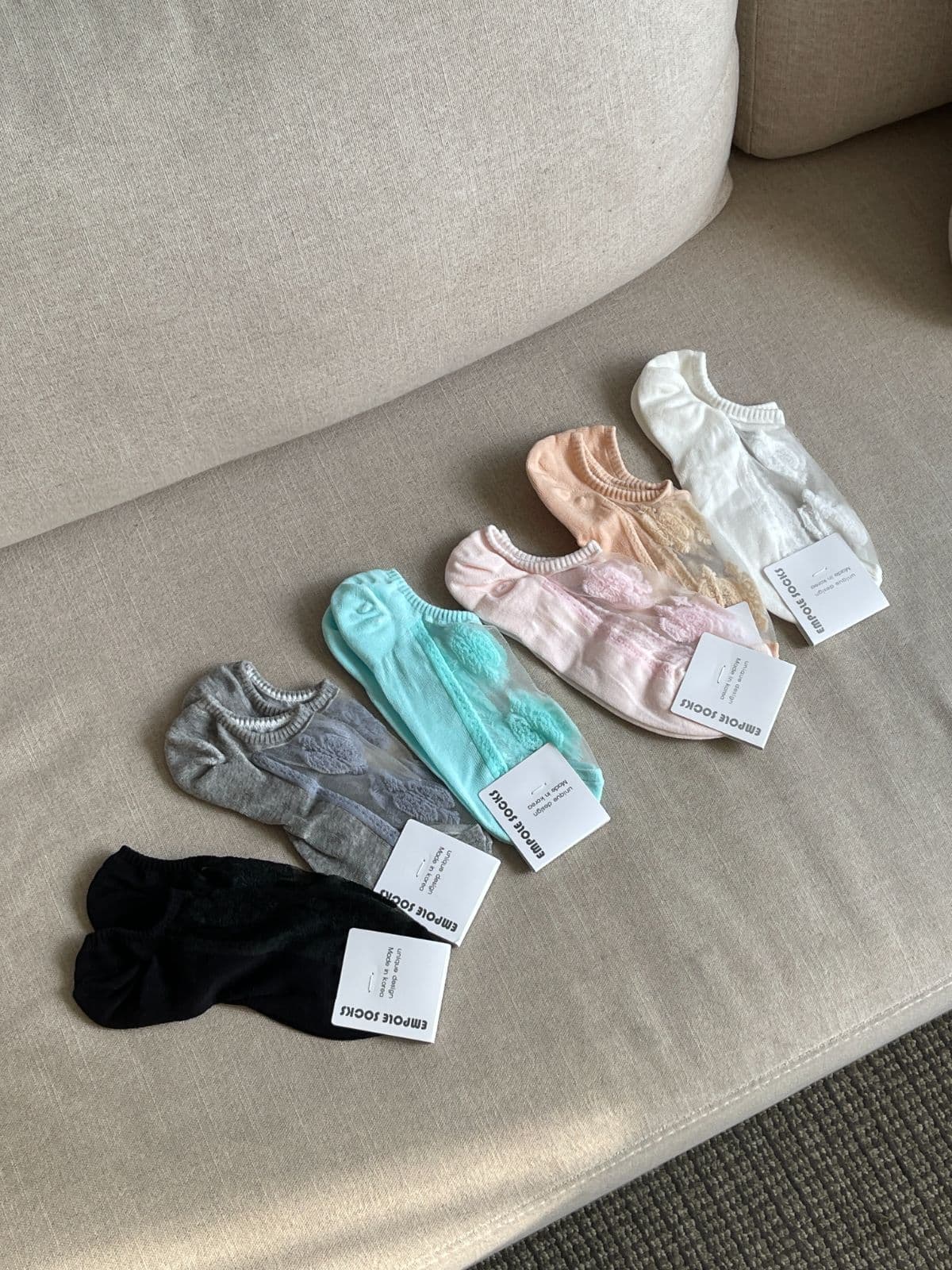 See-through Mini (Same-day delivery available women's fashion socks no-show socks floral mesh foot covers) - 이미지 4