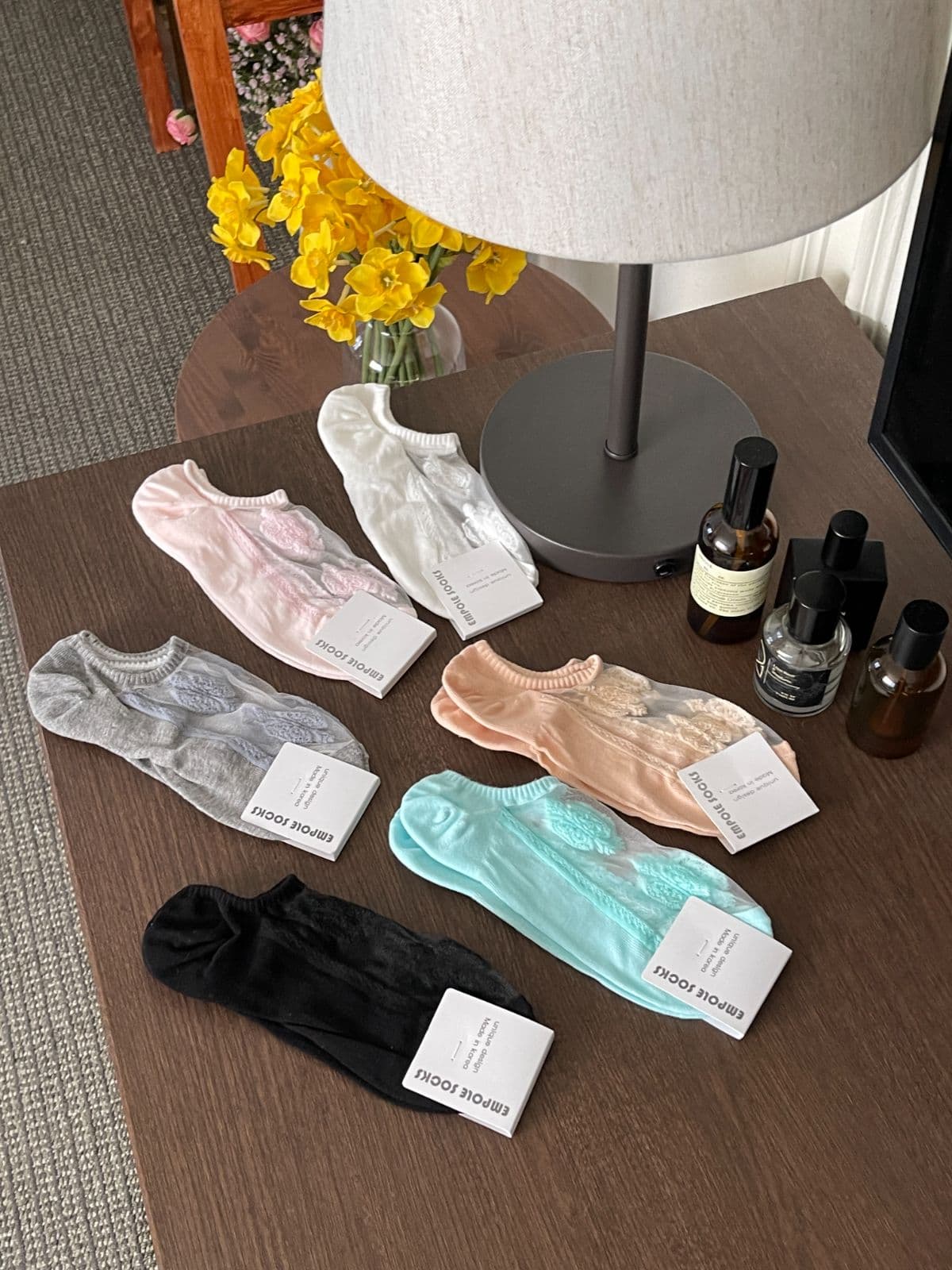 See-through Mini (Same-day delivery available women's fashion socks no-show socks floral mesh foot covers) - 이미지 3