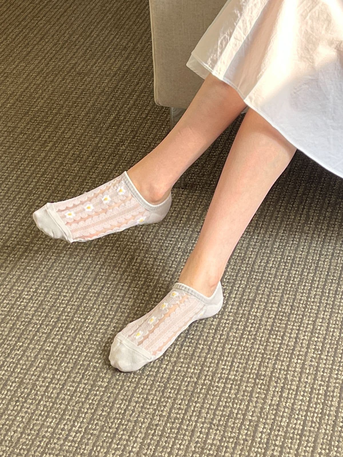 See-through Spring Flower Mini (Same-day delivery available, Women's fashion socks, no-show socks, non-slip floral pattern) - 이미지 8