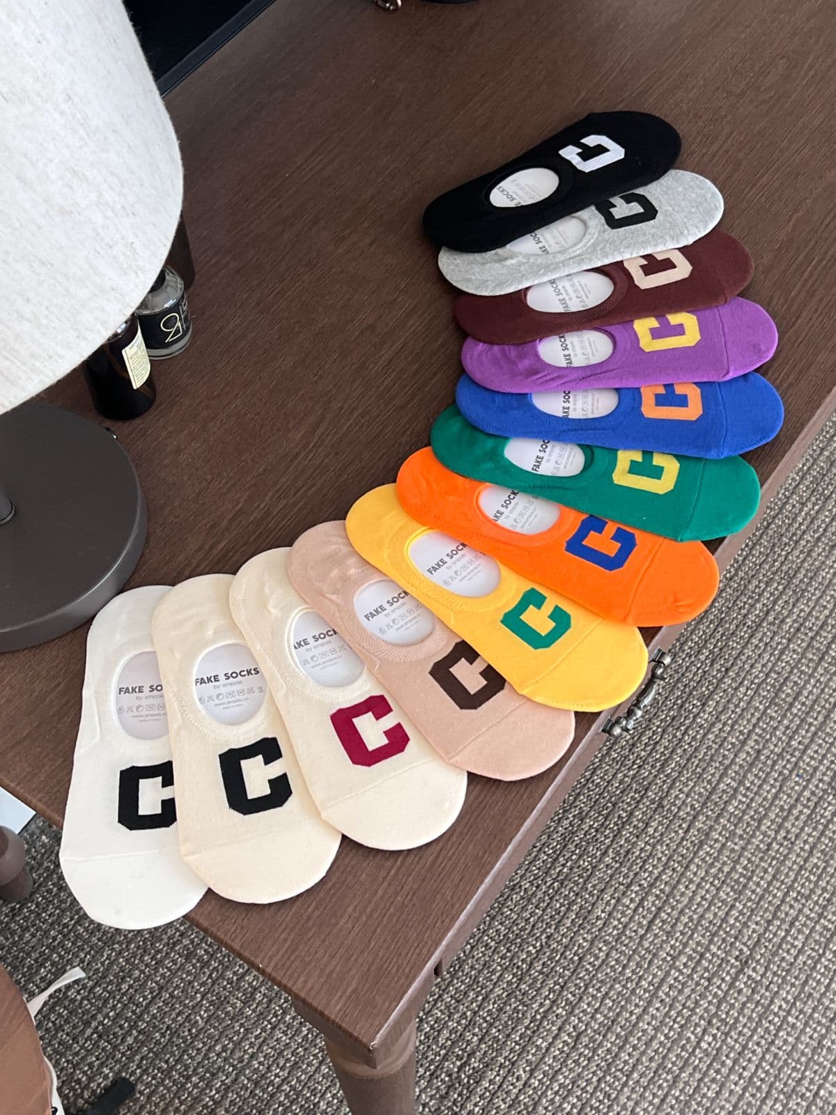 Colored Footies (Same-day delivery available, women's fashion socks, fake socks, non-slip, initials) - 이미지 3
