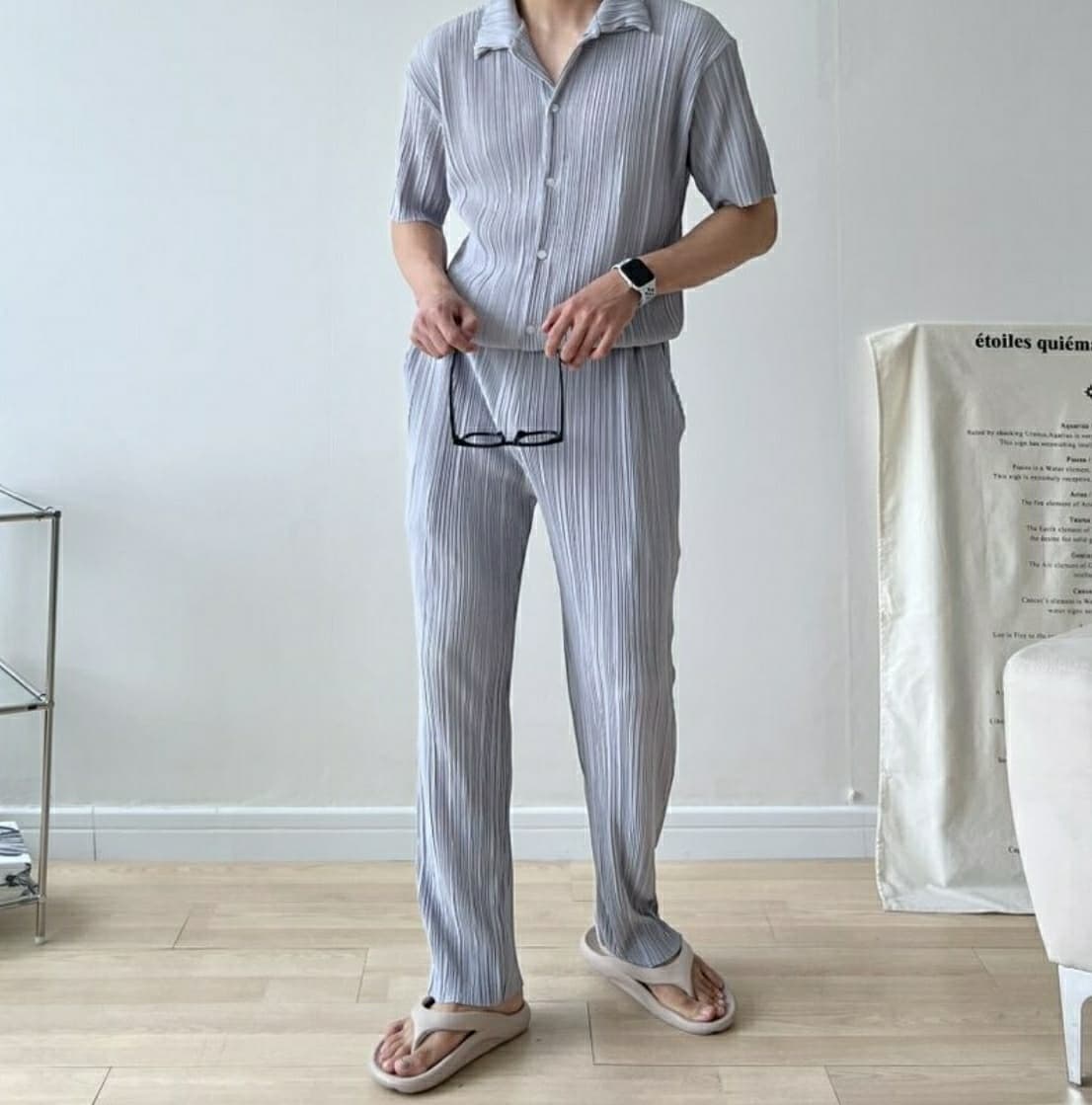 Cooling Pleated Wide Pants - 이미지 4