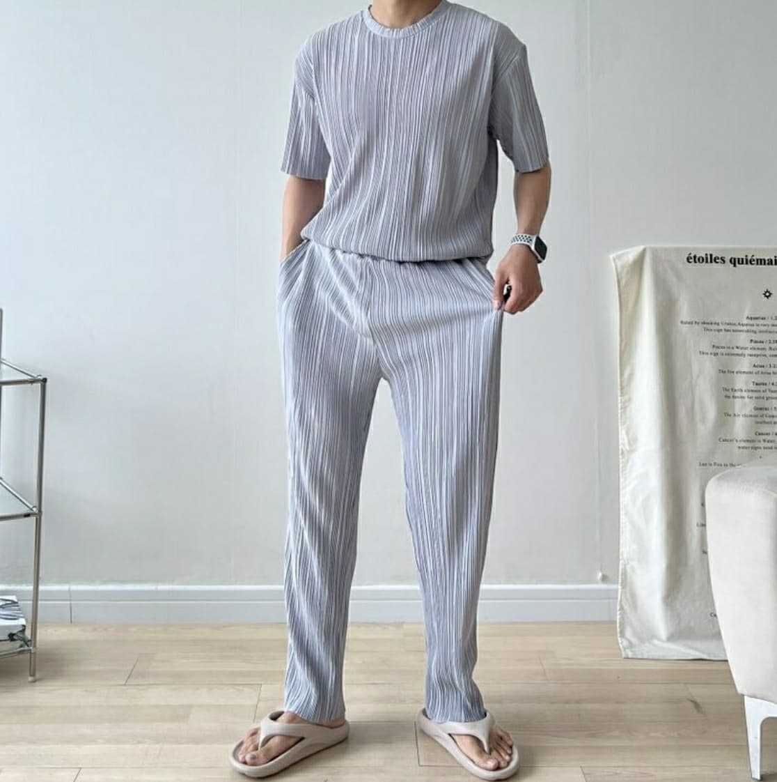 Cooling Pleated Wide Pants - 이미지 5