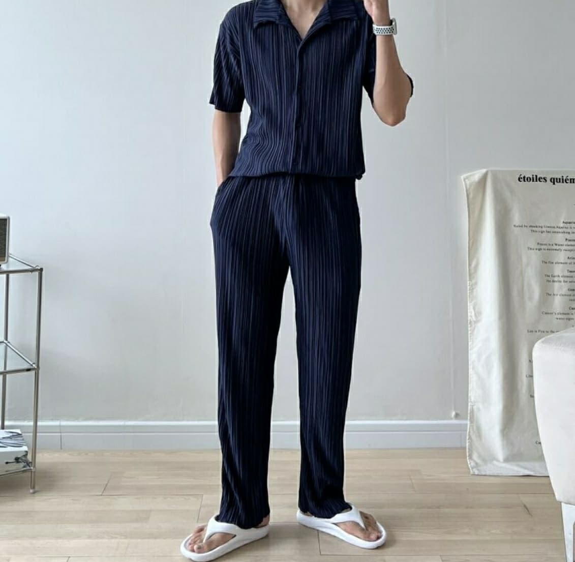 Cooling Pleated Wide Pants - 이미지 6