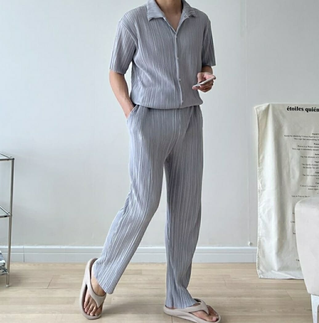 Cooling Pleated Wide Pants - 이미지 14