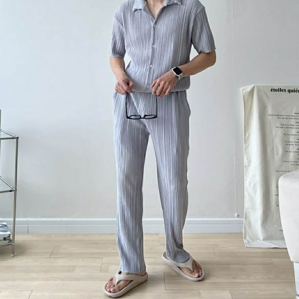 Cooling Pleated Wide Pants - 이미지 13