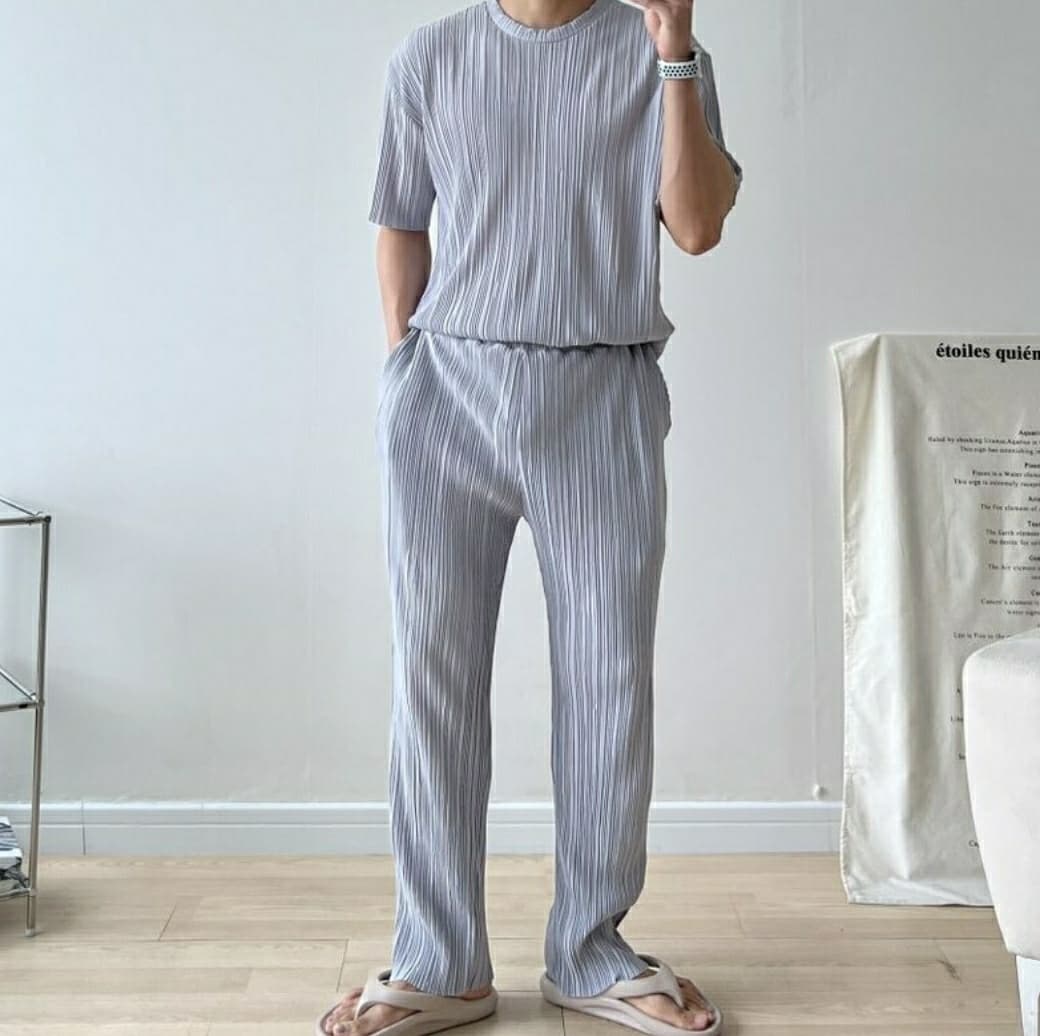 Cooling Pleated Wide Pants - 이미지 20