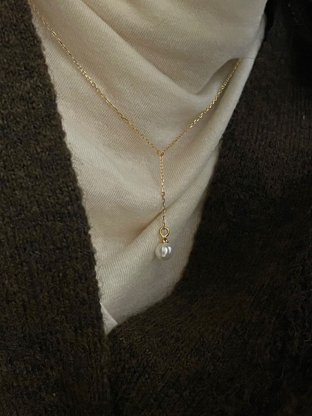 Silver 925 Pearl Y-Line Necklace N220480284 - 이미지 6