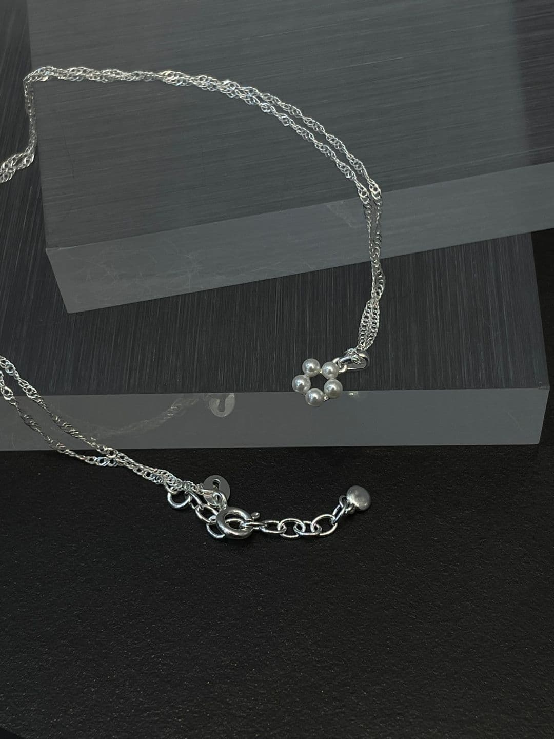Silver 925 Pearl Flower Point Necklace N260493305 - 이미지 7