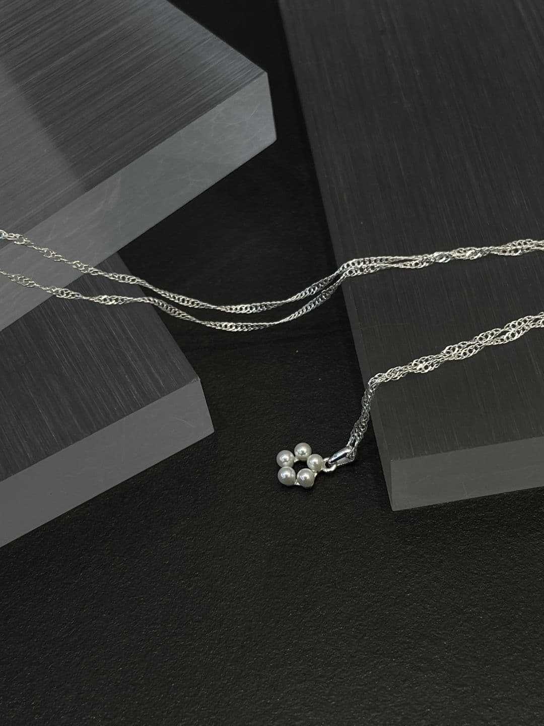 Silver 925 Pearl Flower Point Necklace N260493305 - 이미지 4