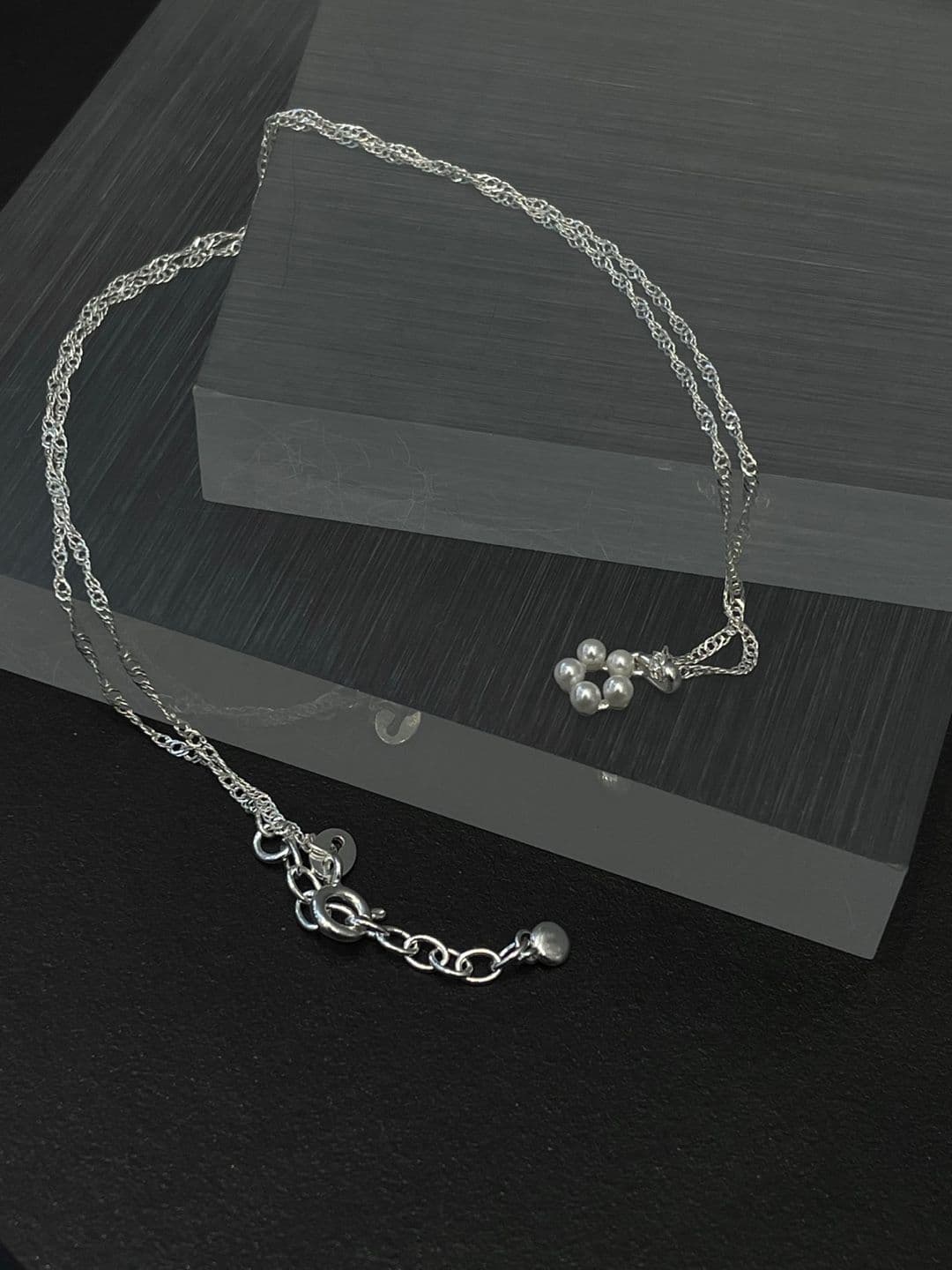 Silver 925 Pearl Flower Point Necklace N260493305 - 이미지 5