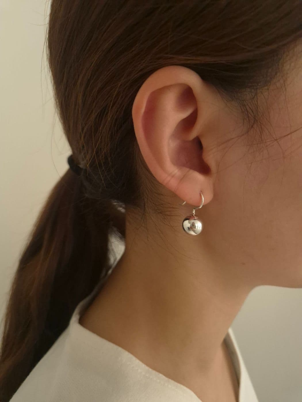 Silver 925 6-8-10mm Silver Ball Hook Earrings E230355918 - 이미지 5