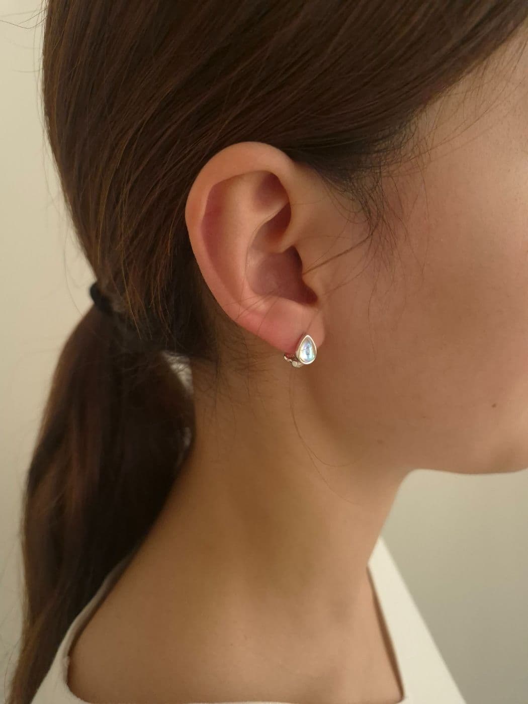 Silver 925 Teardrop Aurora One-Touch Earrings E220953989 - 이미지 3