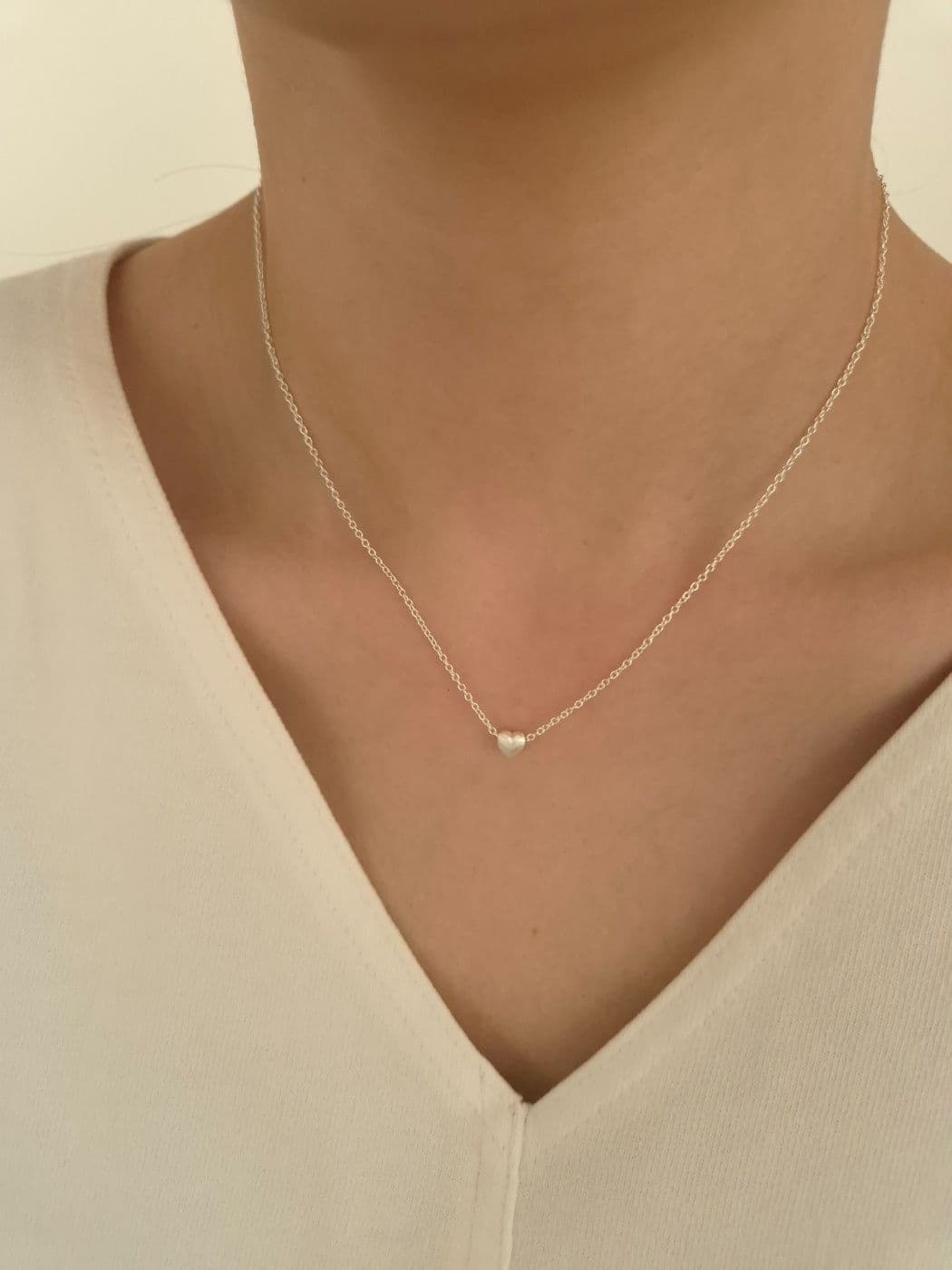Silver 925 Matte Small Heart-Star-Flower Necklace N260339879 - 이미지 3