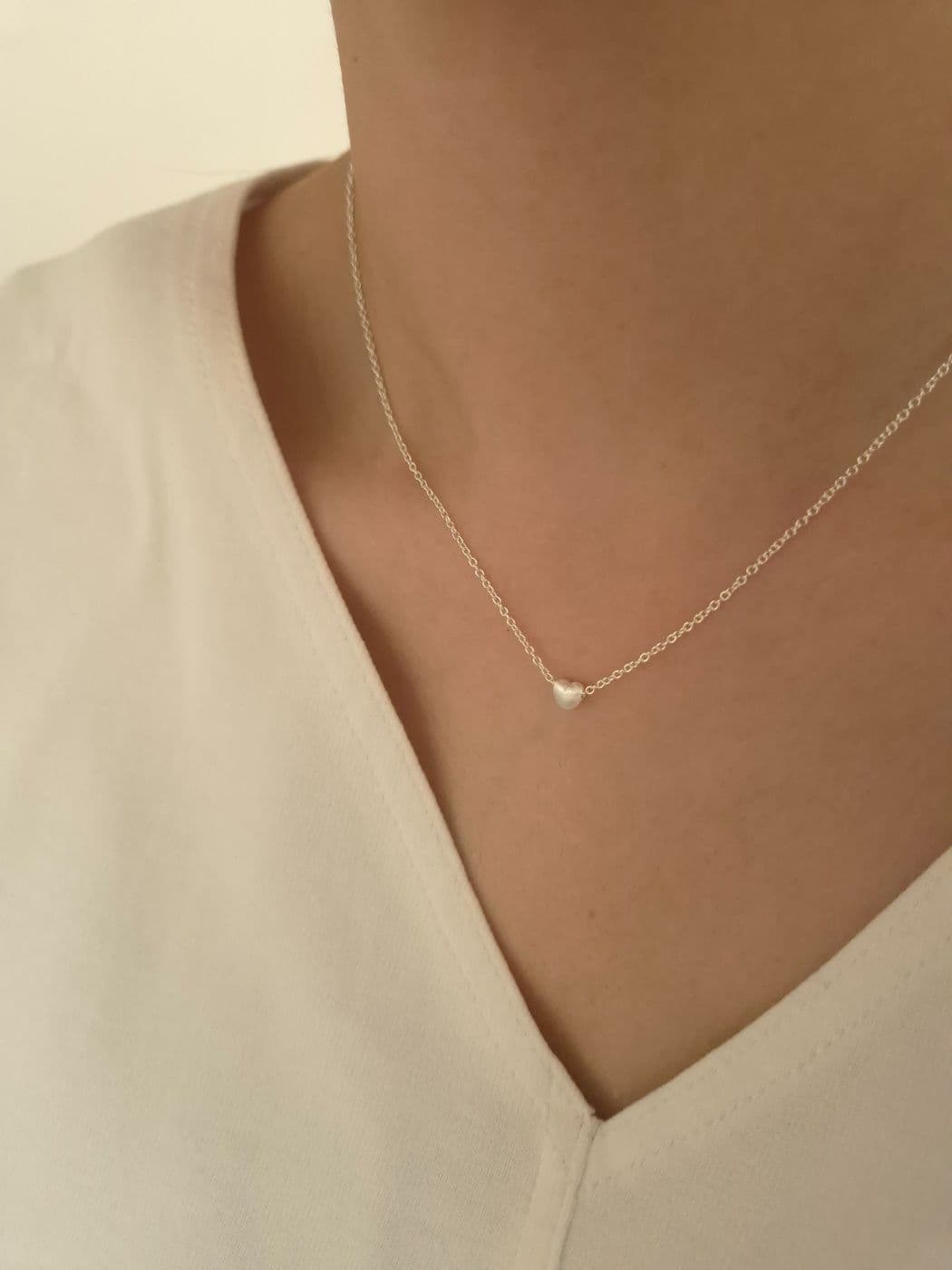 Silver 925 Matte Small Heart-Star-Flower Necklace N260339879 - 이미지 1