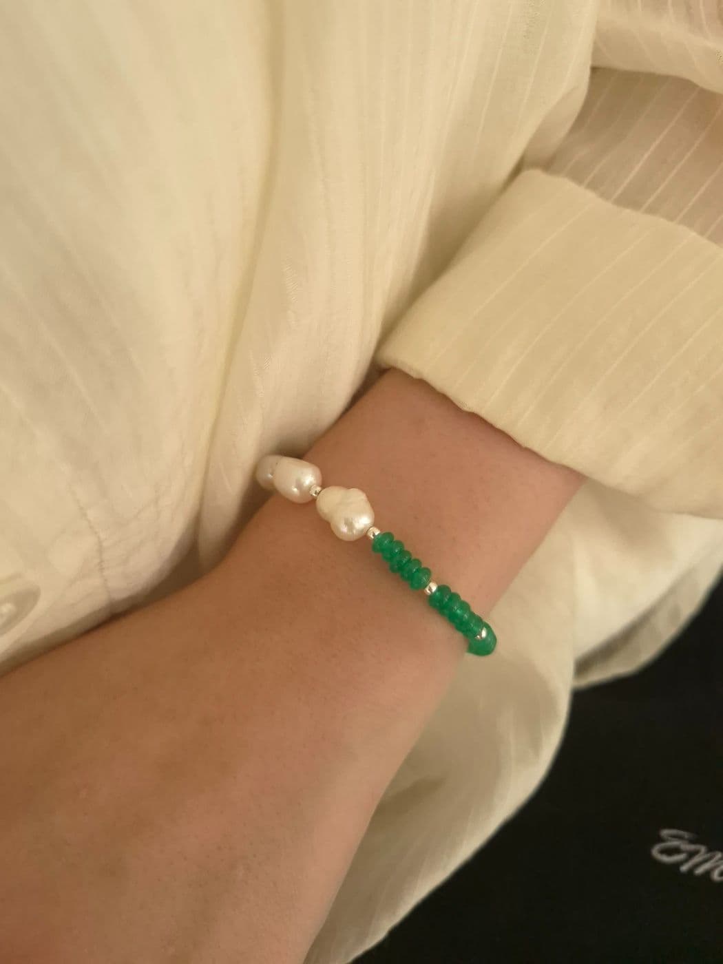 Silver 925 Freshwater Pearl Handmade Bracelet B260452858 - 이미지 3