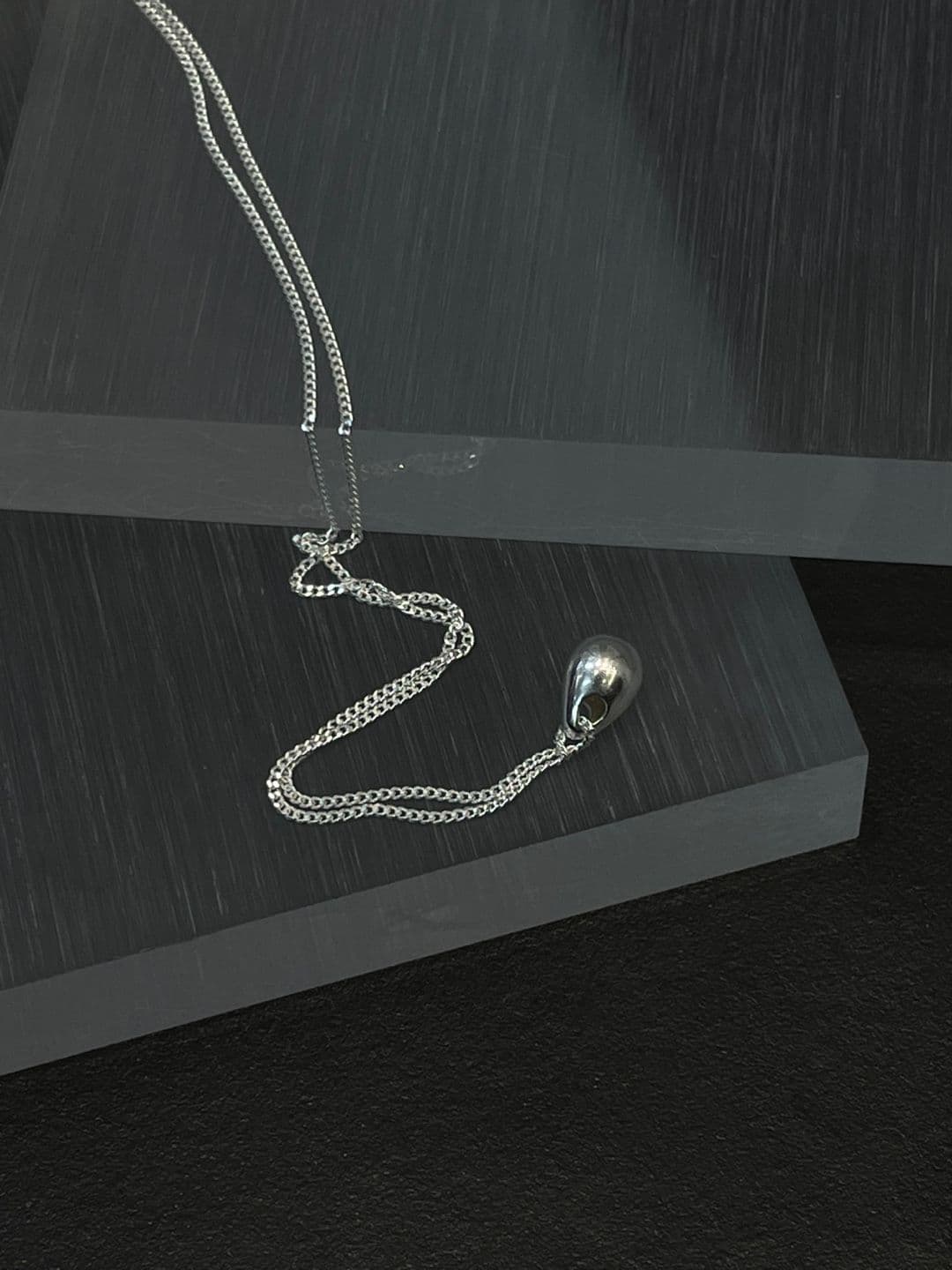Silver 925 Small-Big Teardrop 40-70cm Necklace N260427052 - 이미지 6