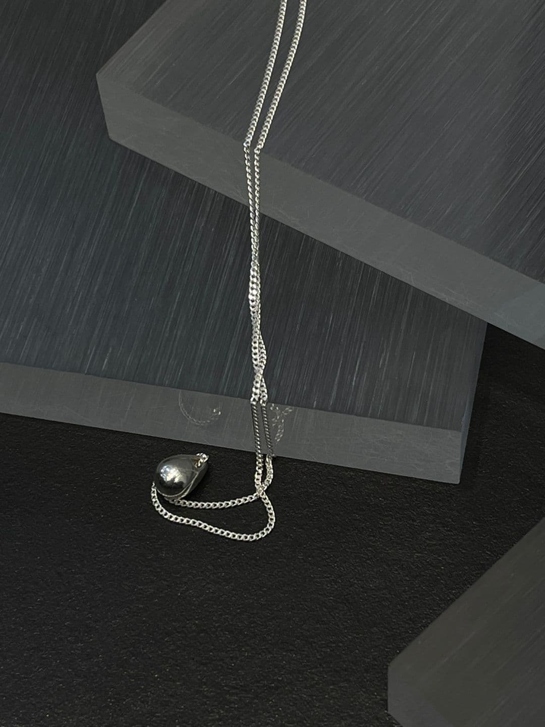 Silver 925 Small-Big Teardrop 40-70cm Necklace N260427052 - 이미지 5
