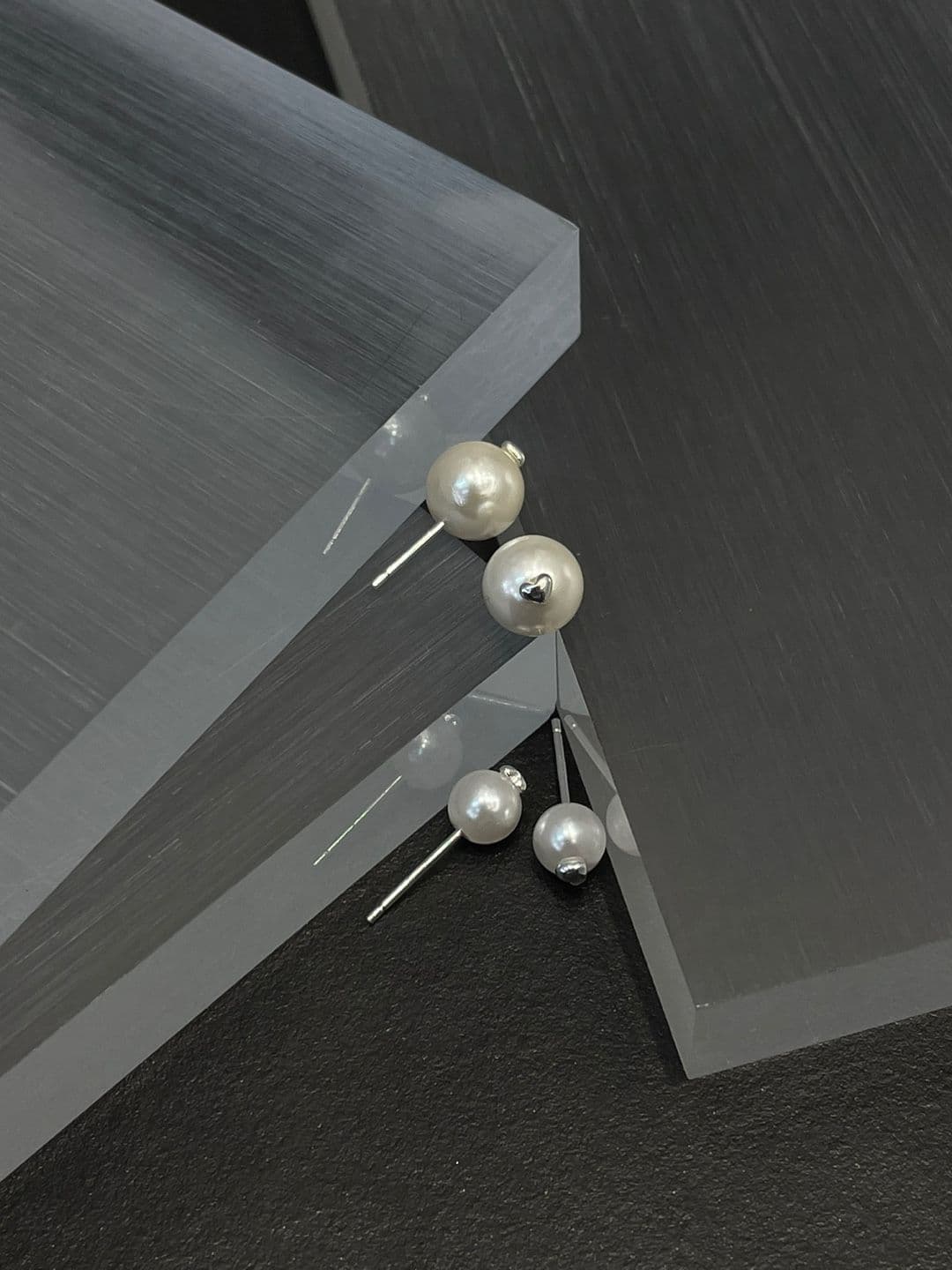 Silver 925 6-8mm Pearl Small Heart Post Earrings E240487970 - 이미지 6