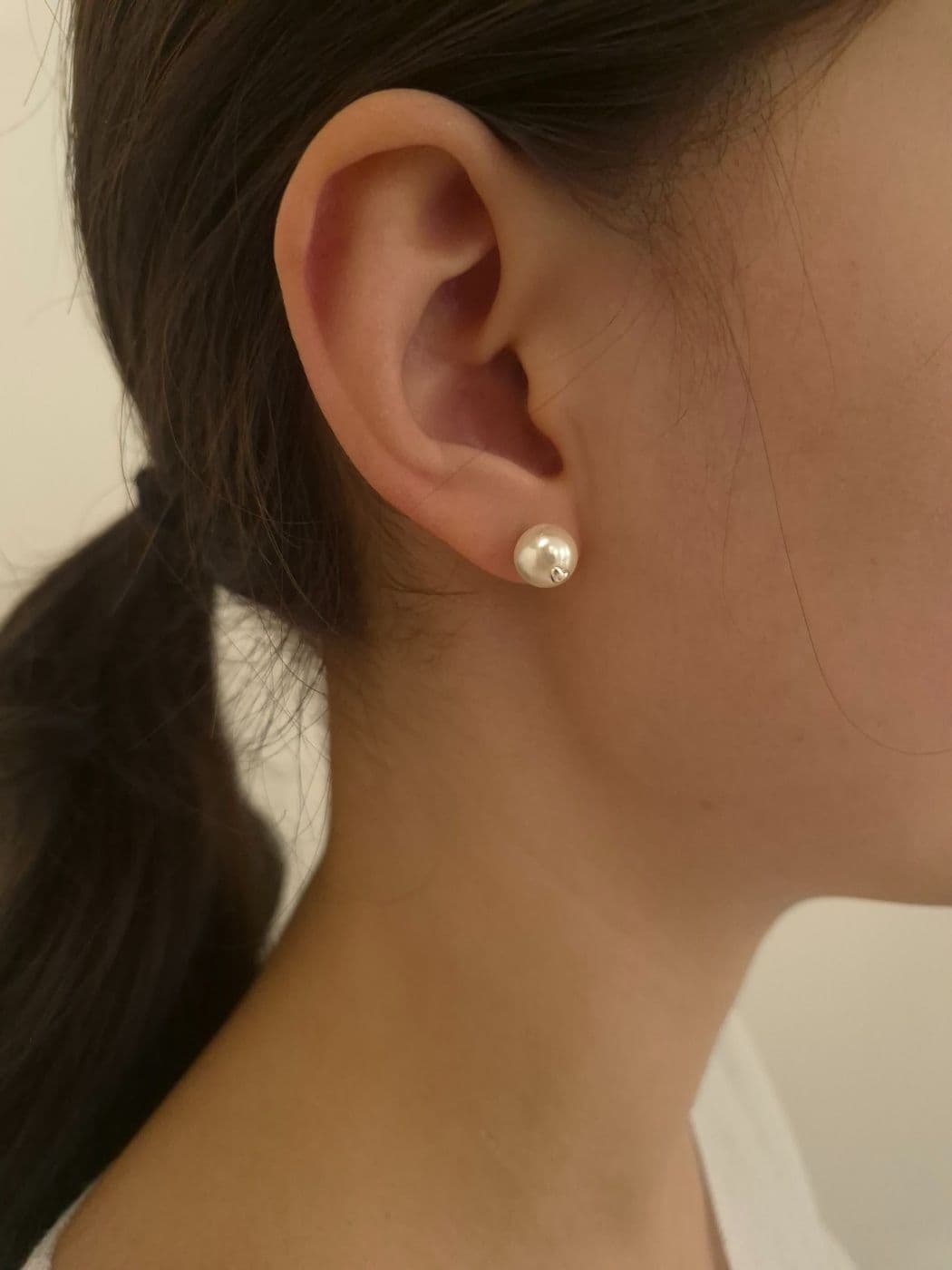 Silver 925 6-8mm Pearl Small Heart Post Earrings E240487970 - 이미지 5