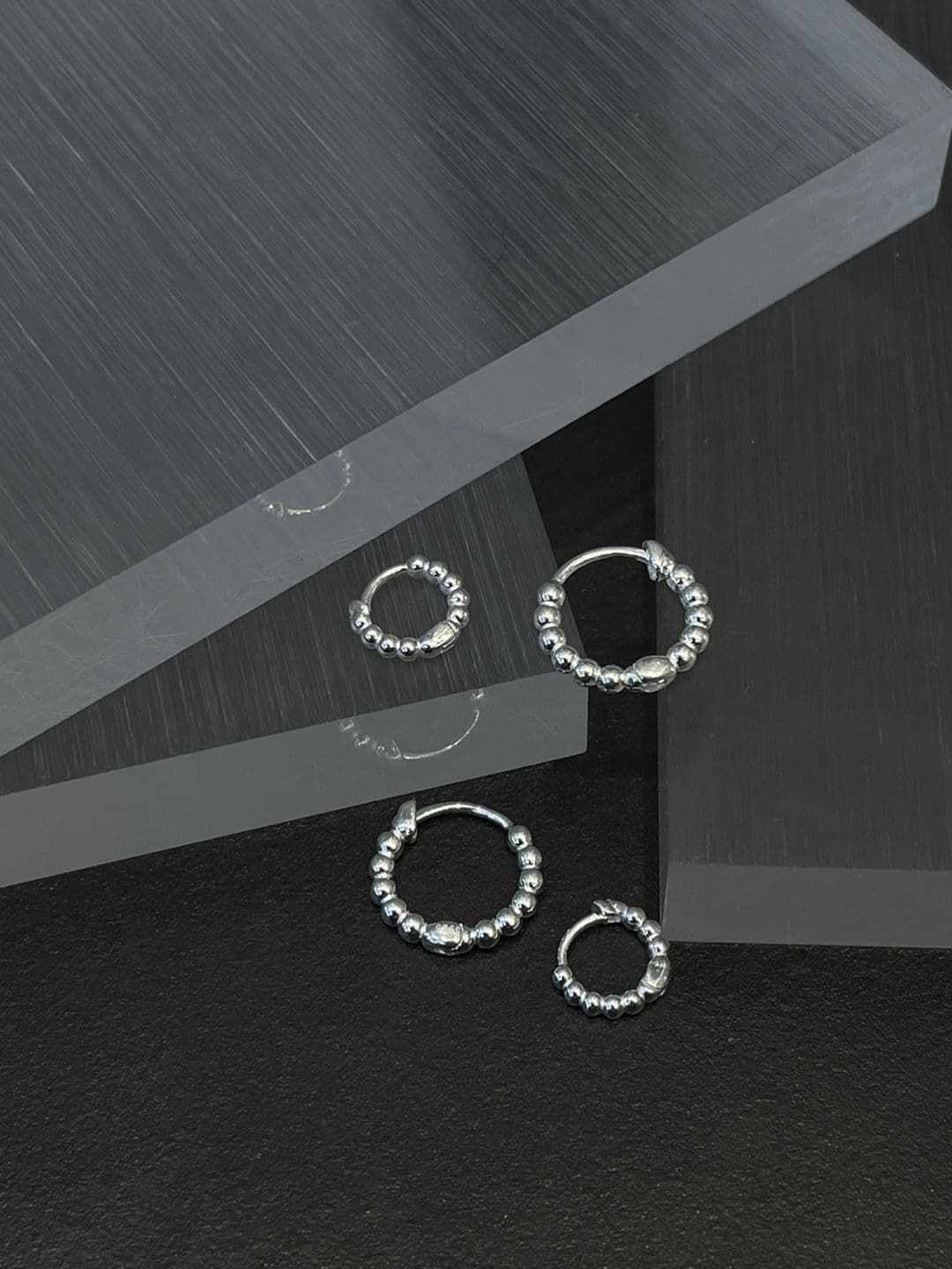 Silver 925 Small-Big Silver Ball One-Touch Earrings 10-15mm E220870945 - 이미지 6
