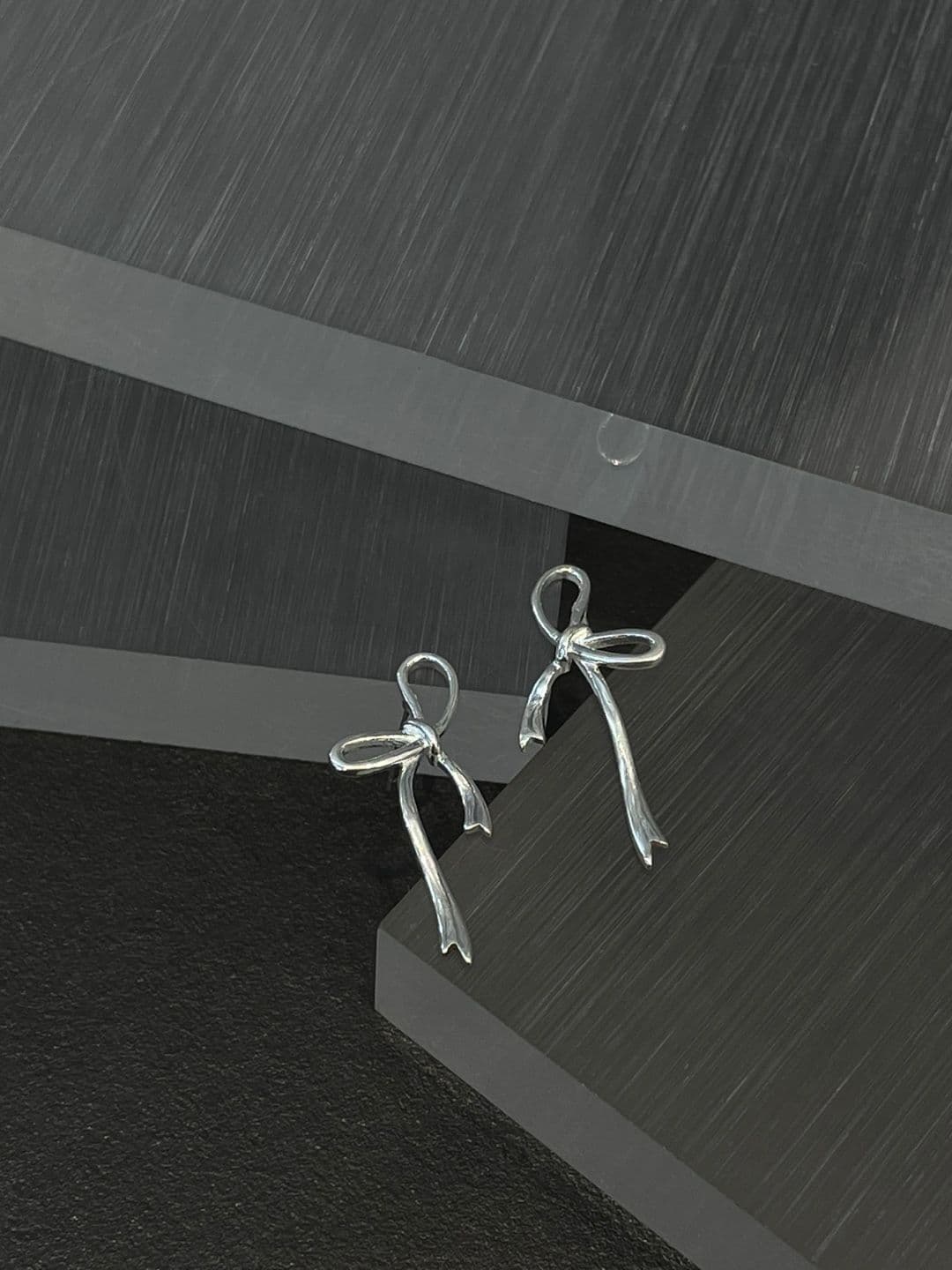 Silver 925 Longtail Ribbon Post Earrings E230980752 - 이미지 5