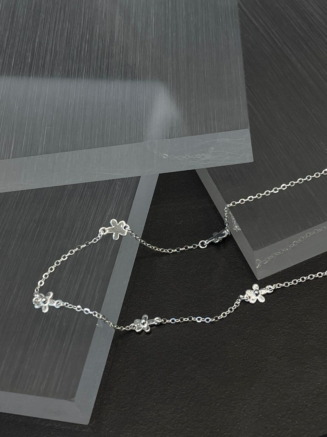 Silver 925 Flower Pattern Necklace N231273816 - 이미지 4