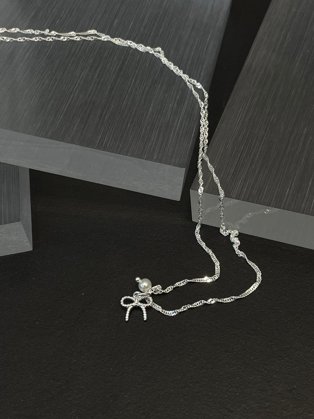 Silver 925 Freshwater Pearl Ribbon Necklace N221265143 - 이미지 6
