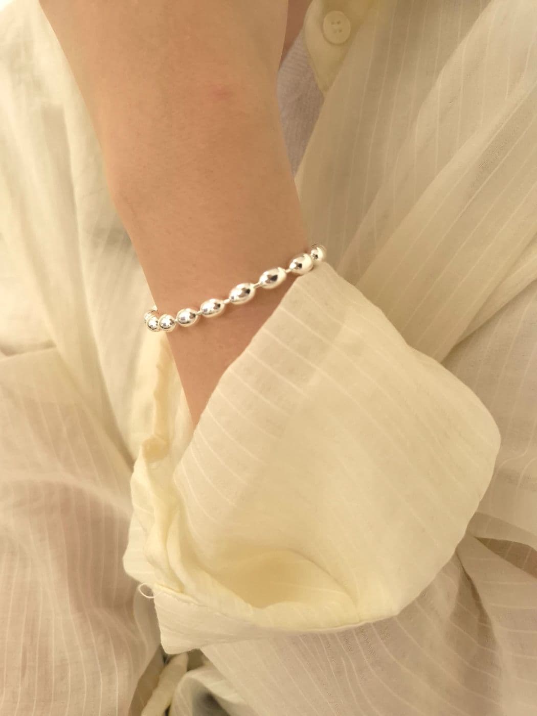 Silver 925 5mm Silver Ball Bracelet B250988987 - 이미지 5