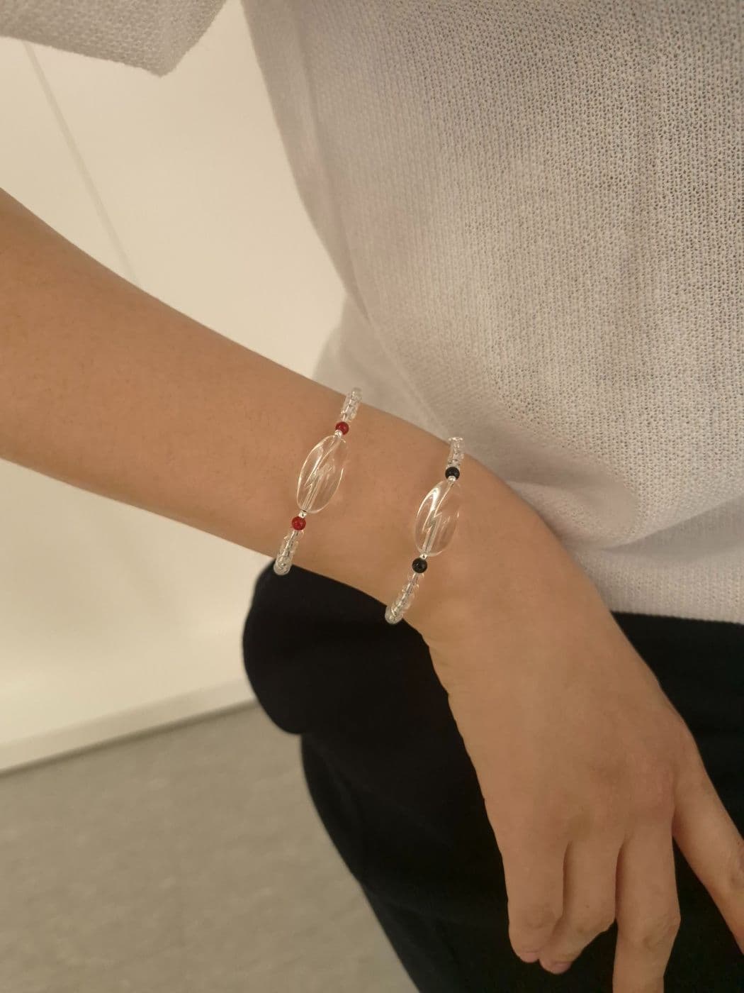 Silver 925 Clear Quartz Handmade Bracelet B260455811 - 이미지 1