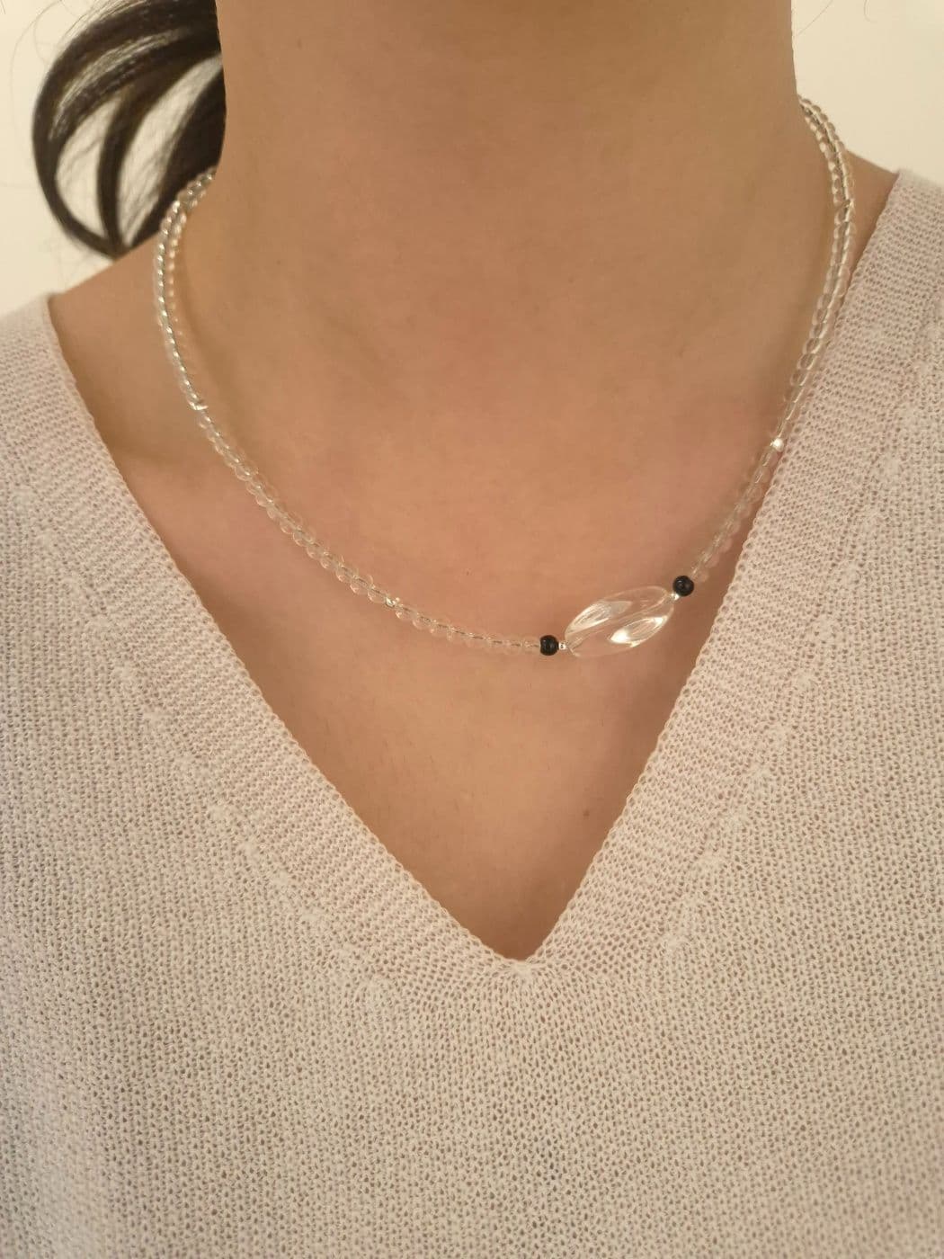 Silver 925 Clear Quartz Handmade Necklace N260401001 - 이미지 2