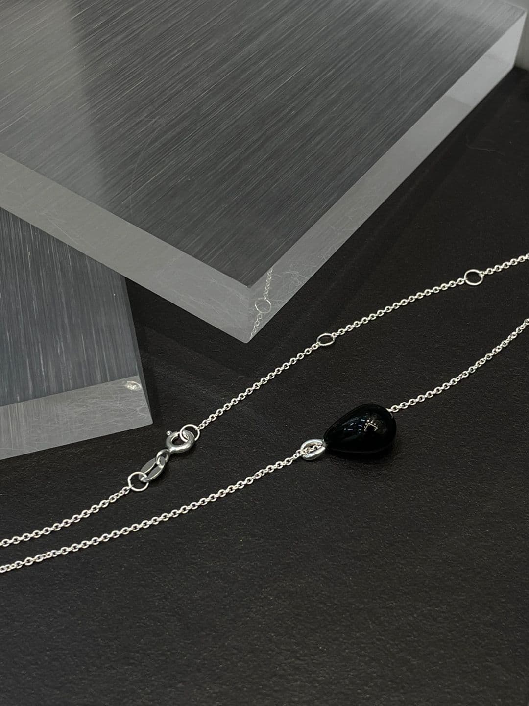 Silver 925 Classic Black Onyx 50cm Necklace N230948045 - 이미지 5