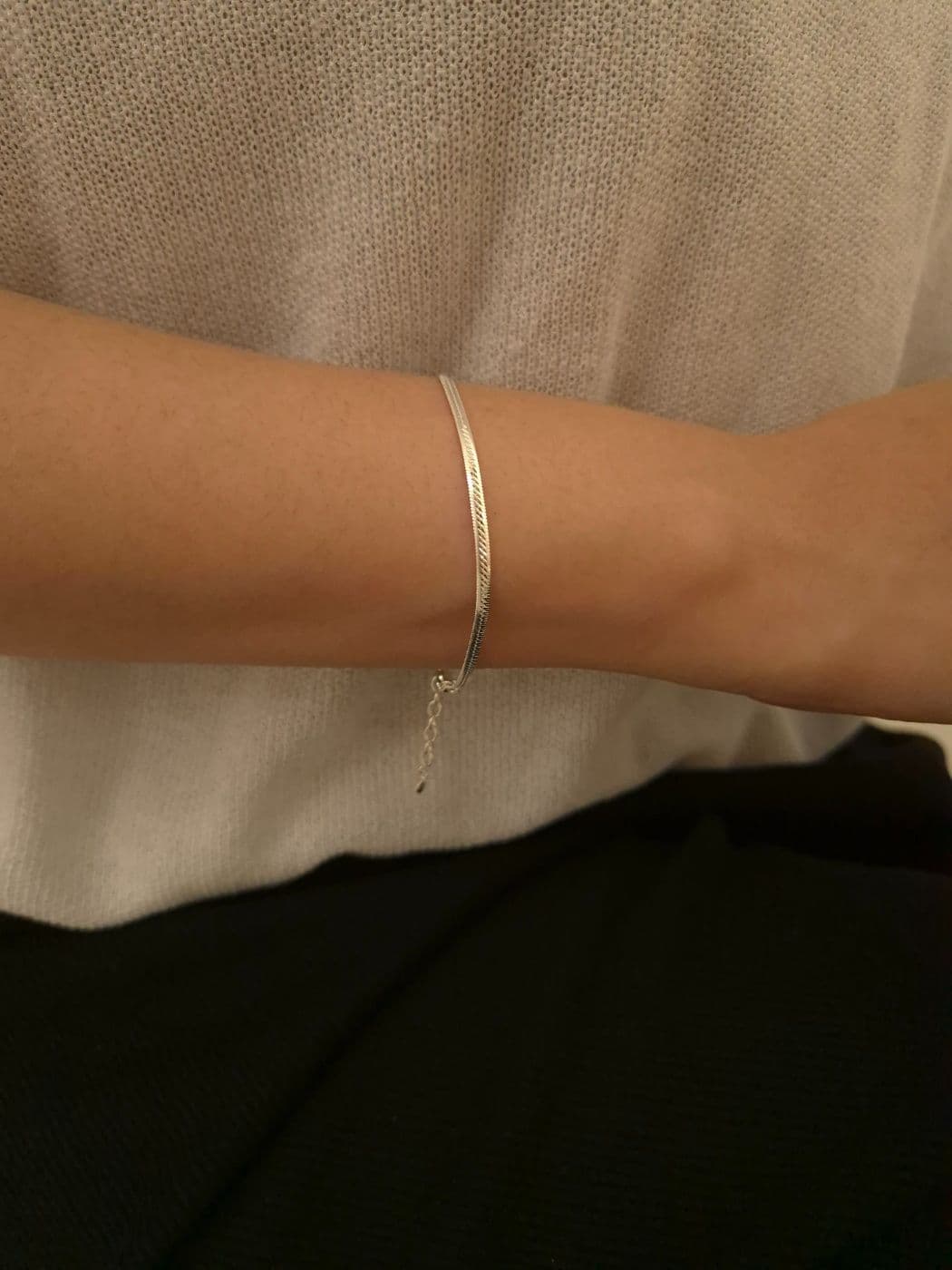 Silver 925 2mm Snake Chain Simple Bracelet B260413025 - 이미지 3