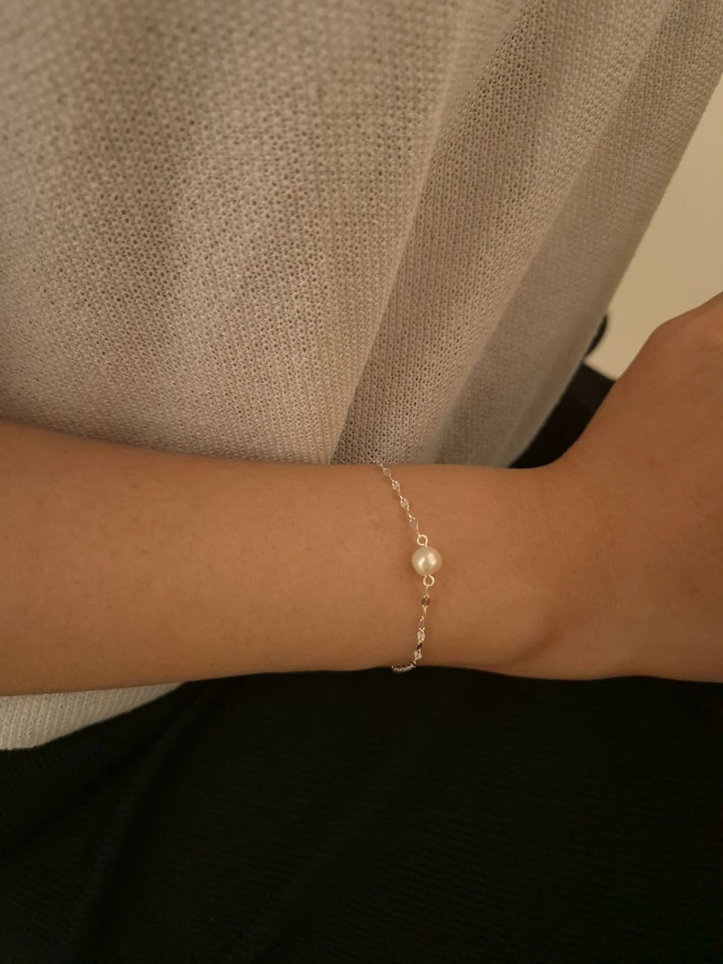 Silver 925 Cut Freshwater Pearl Bracelet B220644836 - 이미지 3