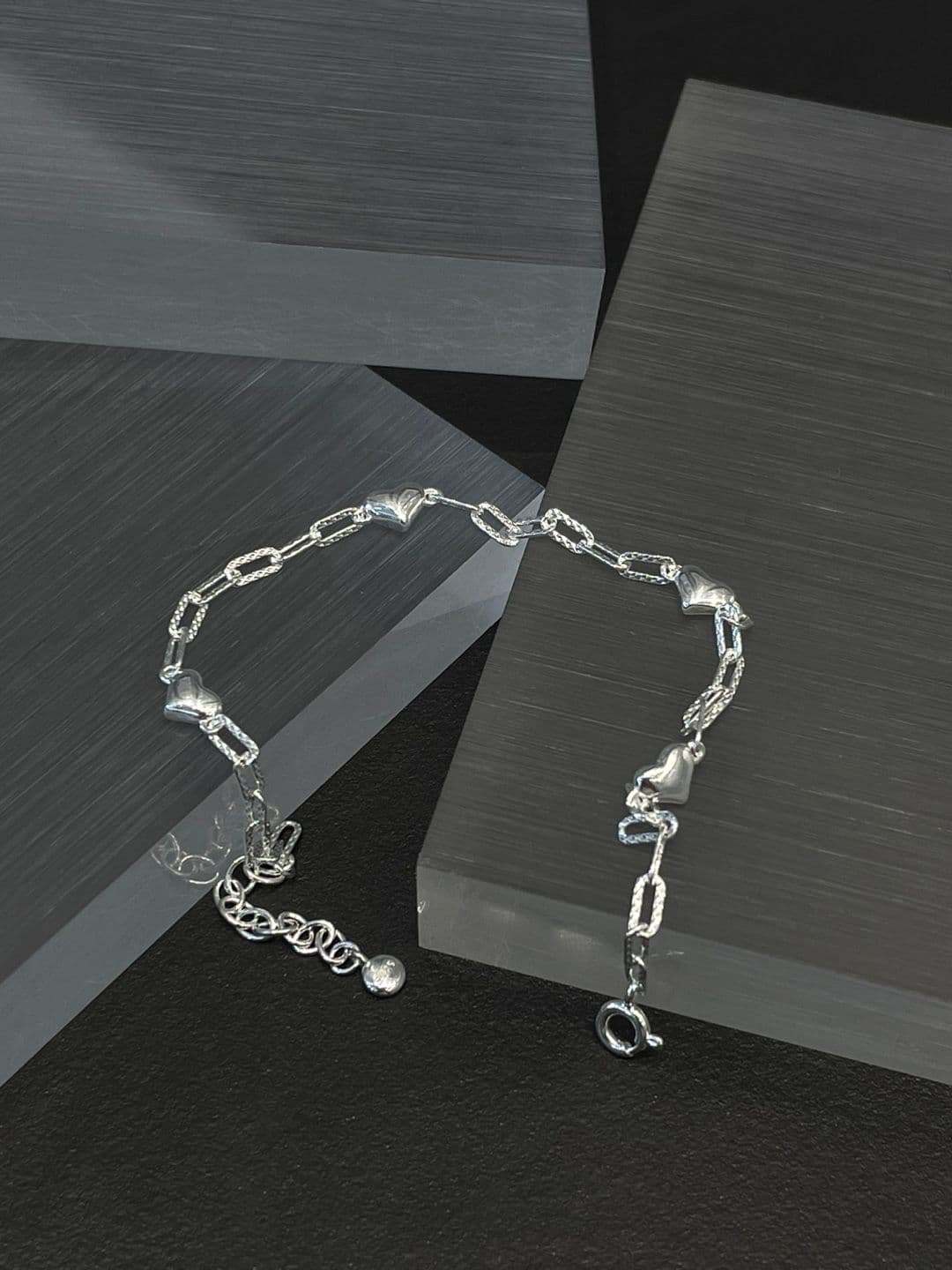 Silver 925 Classic Heart Chain Bracelet B230240887 - 이미지 6