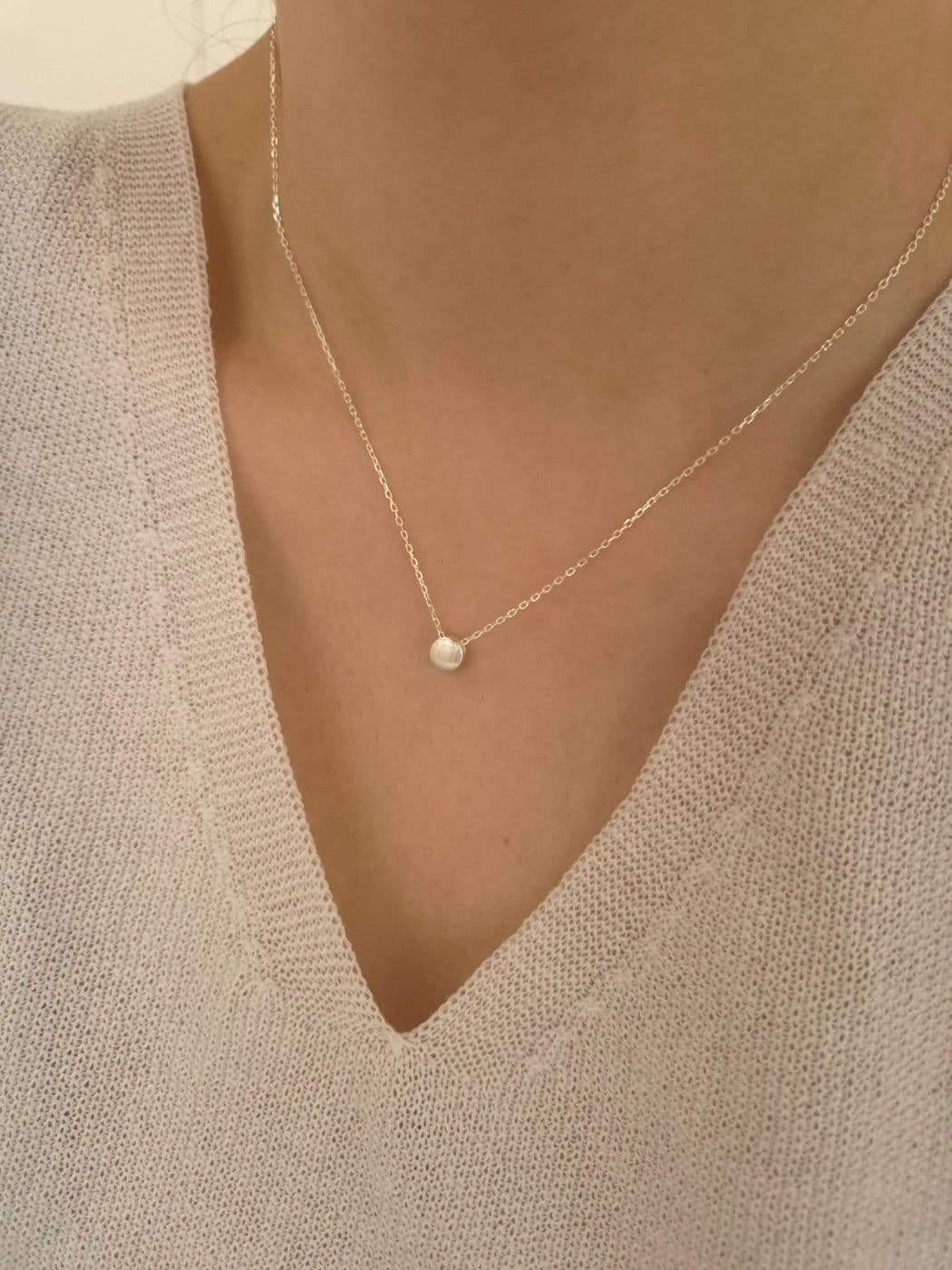 Silver 925 Matte Circle Chain Necklace N260466252 - 이미지 1