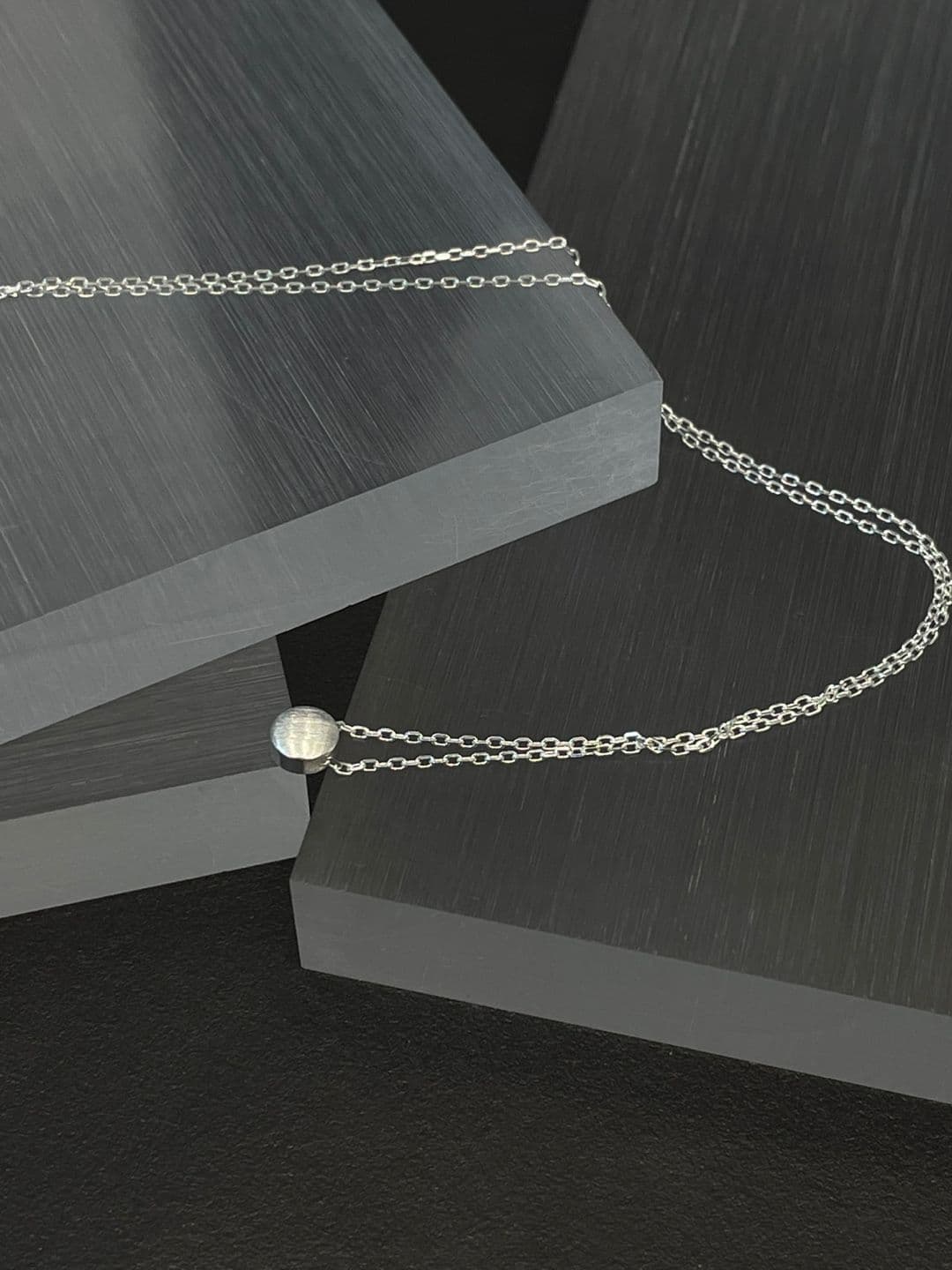 Silver 925 Matte Circle Chain Necklace N260466252 - 이미지 4