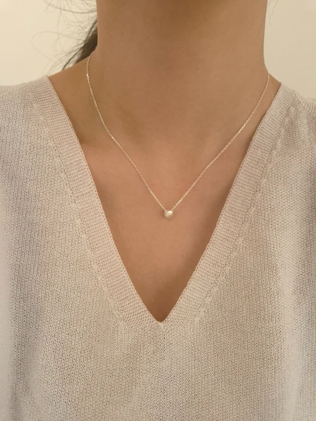 Silver 925 Matte Circle Chain Necklace N260466252 - 이미지 3