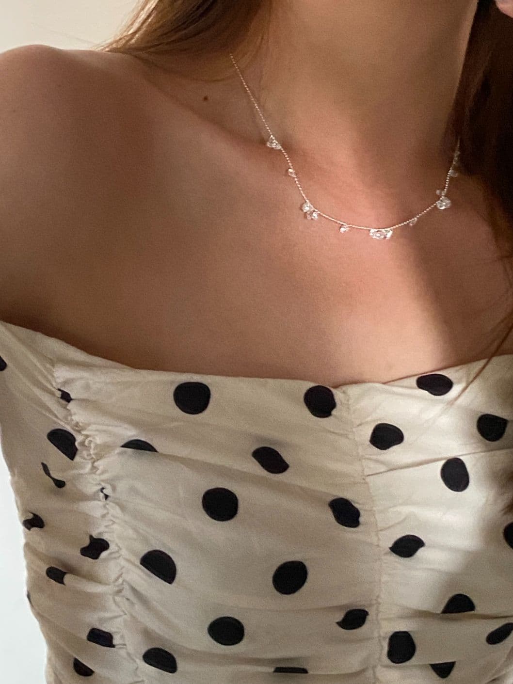 Silver 925 Cubic Silver Ball Necklace N240759216 - 이미지 3