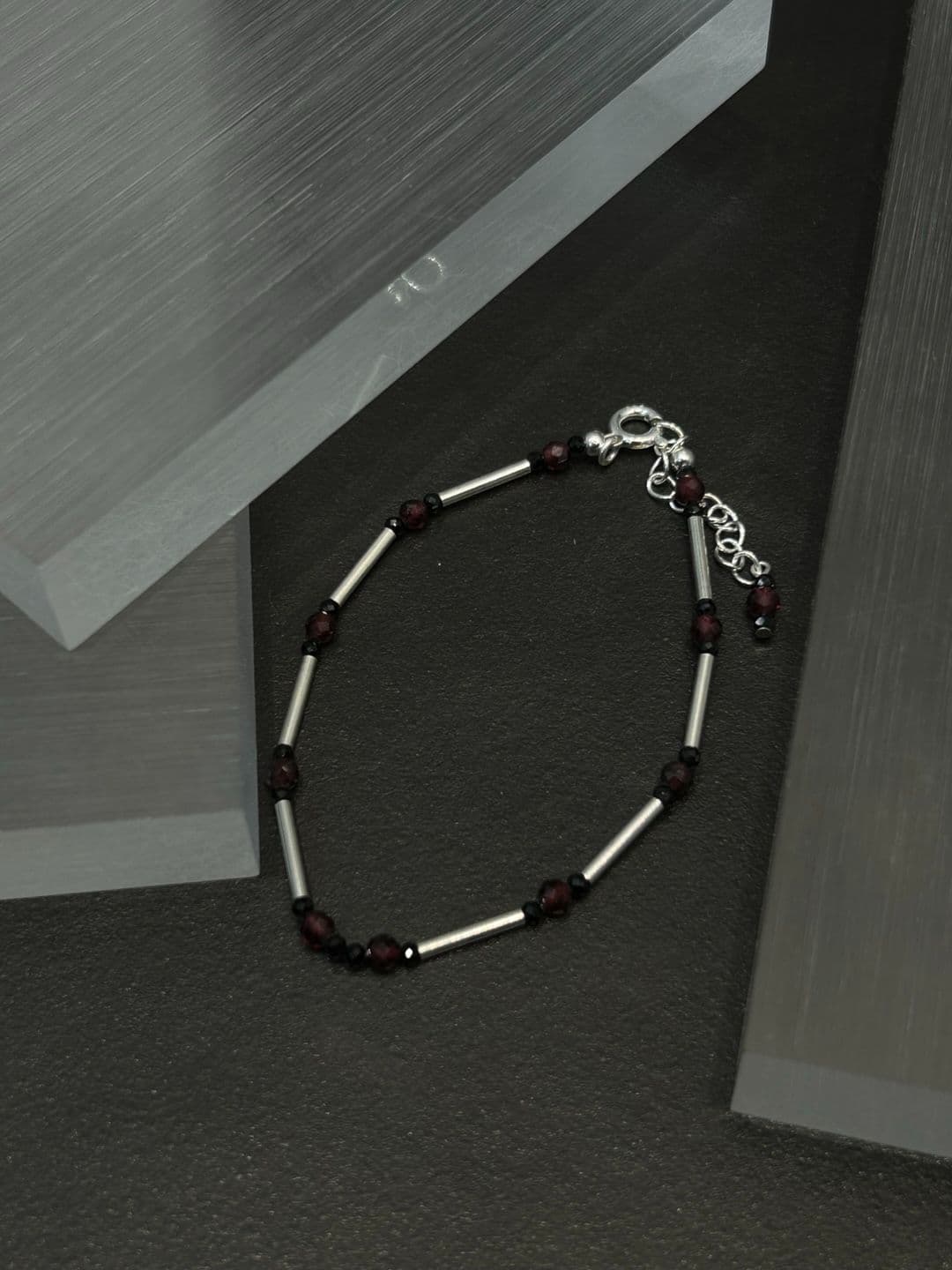 Silver 925 Garnet Gemstone Handmade Bracelet B260496213 - 이미지 8