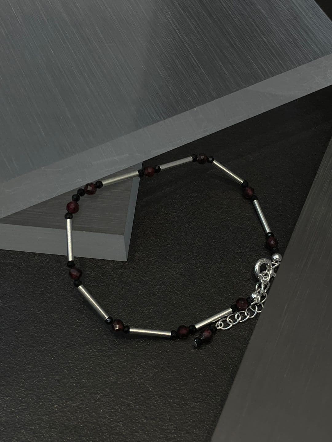 Silver 925 Garnet Gemstone Handmade Bracelet B260496213 - 이미지 9