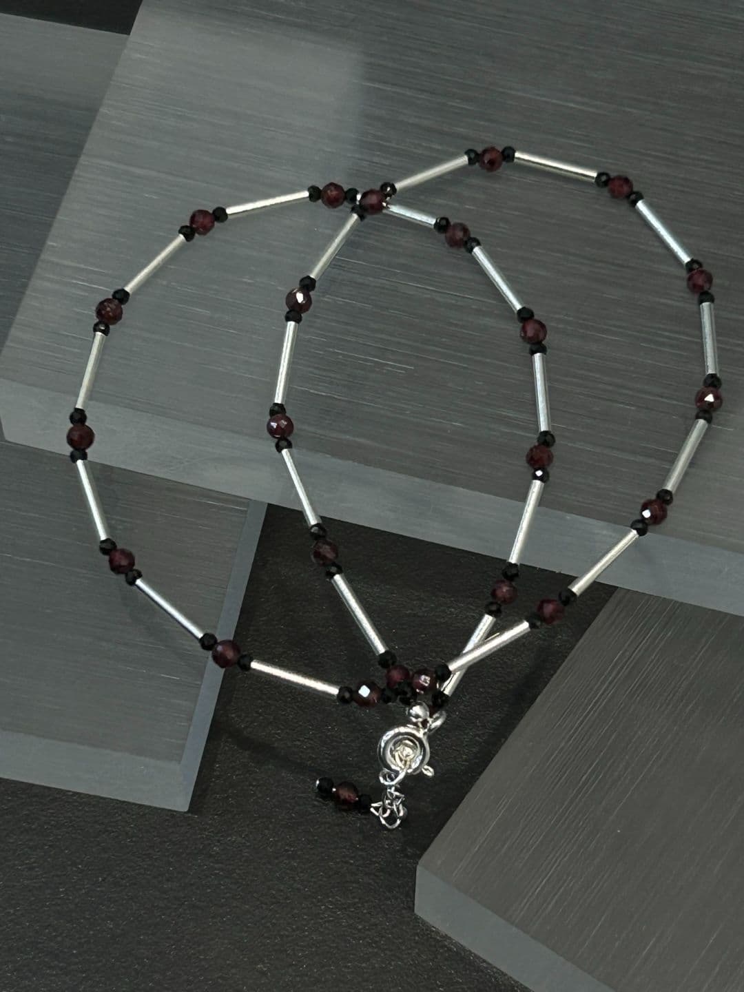 Silver 925 Garnet Gemstone Handmade Necklace N260478180 - 이미지 5