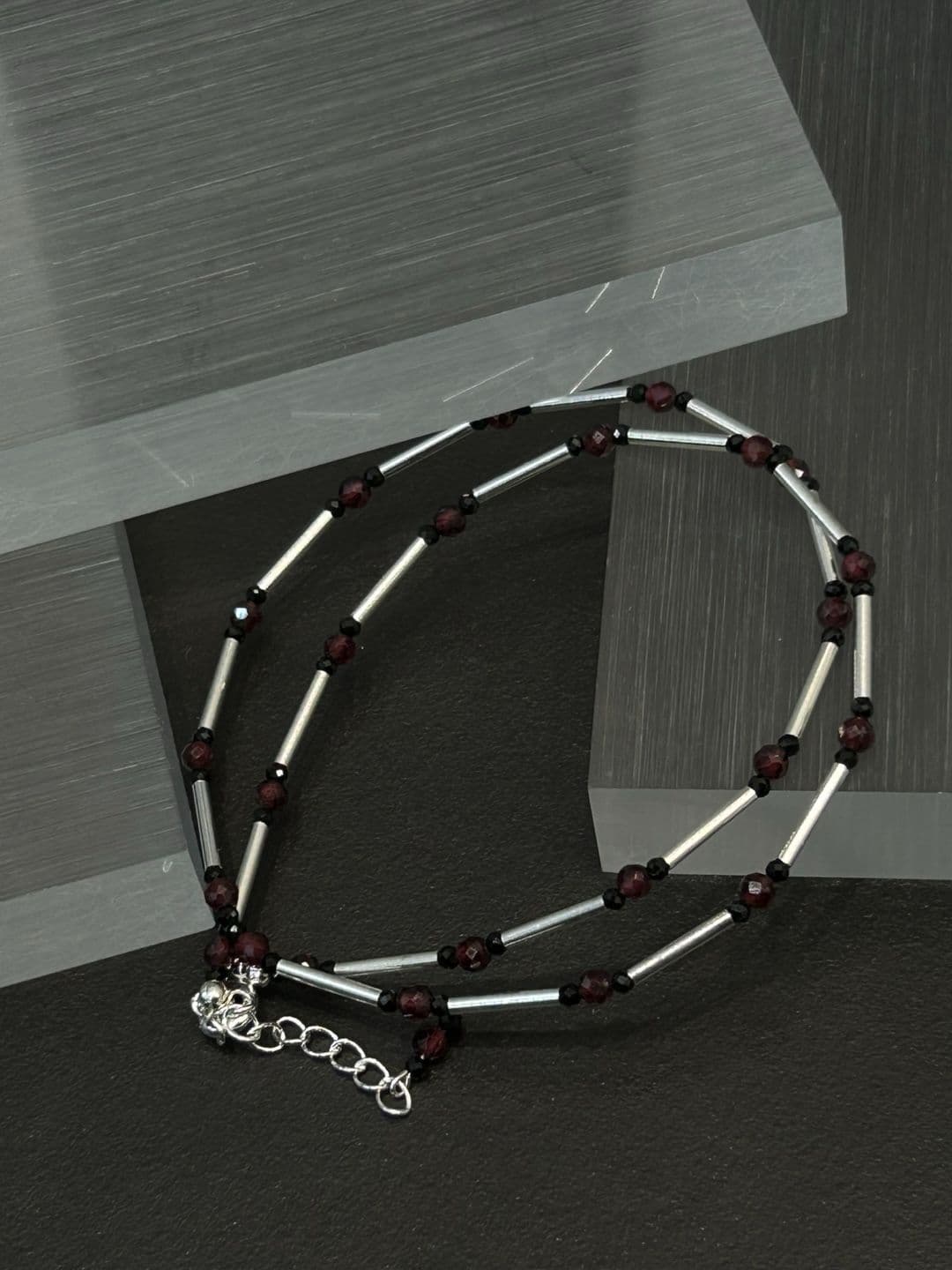 Silver 925 Garnet Gemstone Handmade Necklace N260478180 - 이미지 6