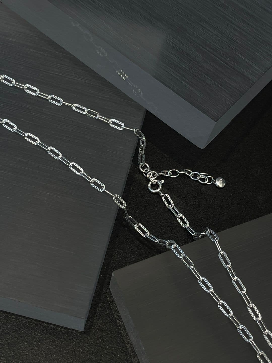 Silver 925 Rough Big Chain Necklace N260485227 - 이미지 4