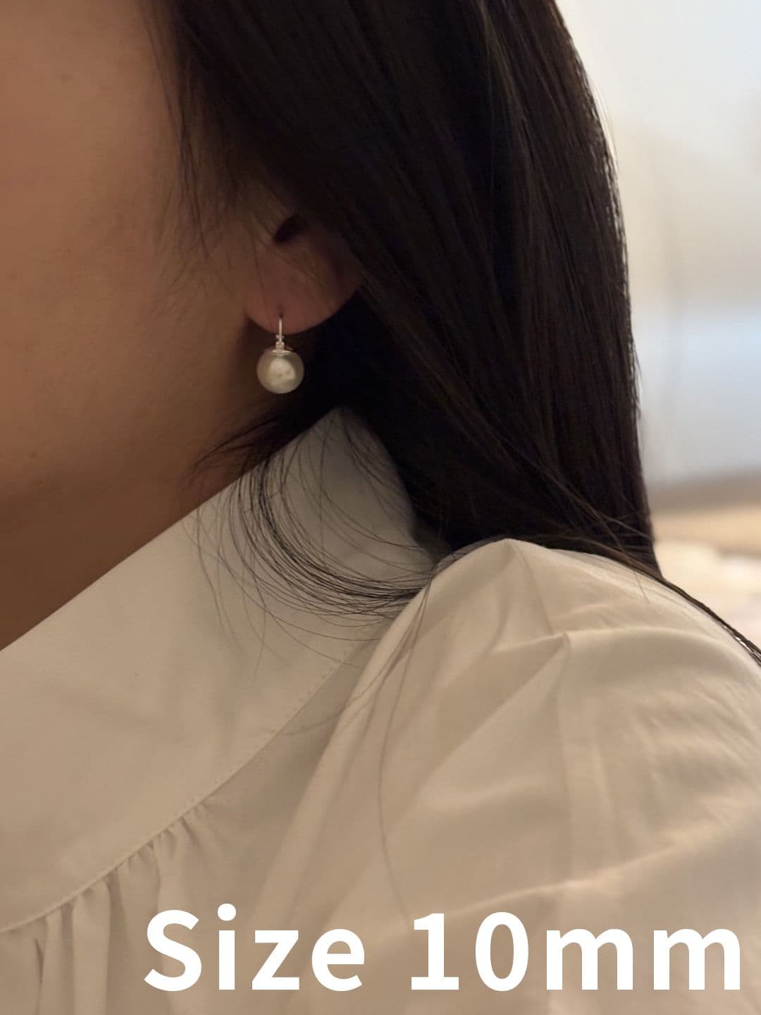 Silver 925 10-14-16mm Pearl One-Touch Earrings E221167032 - 이미지 2