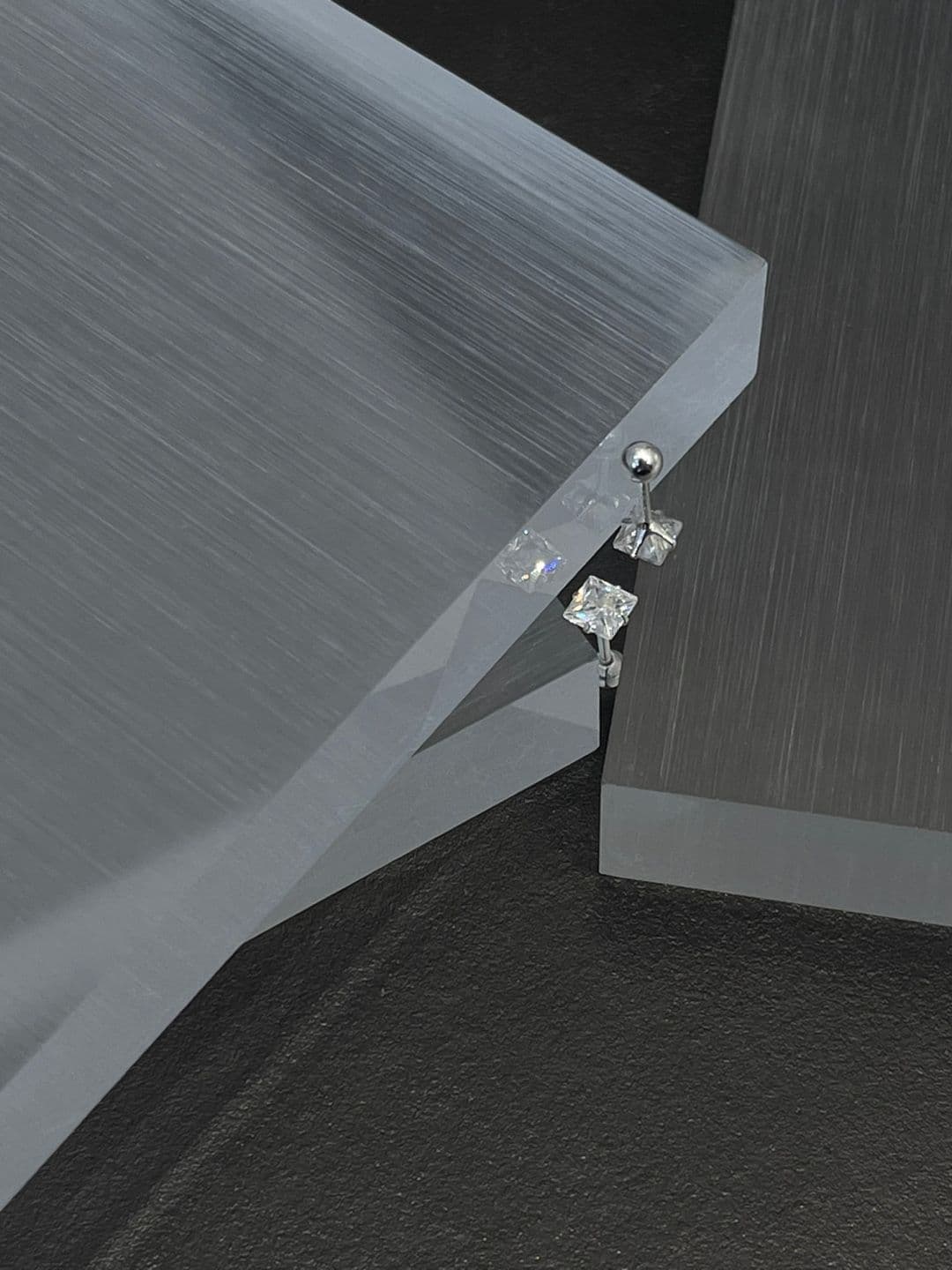 Silver 925 Classic Square Cubic Piercing P231069771 - 이미지 3